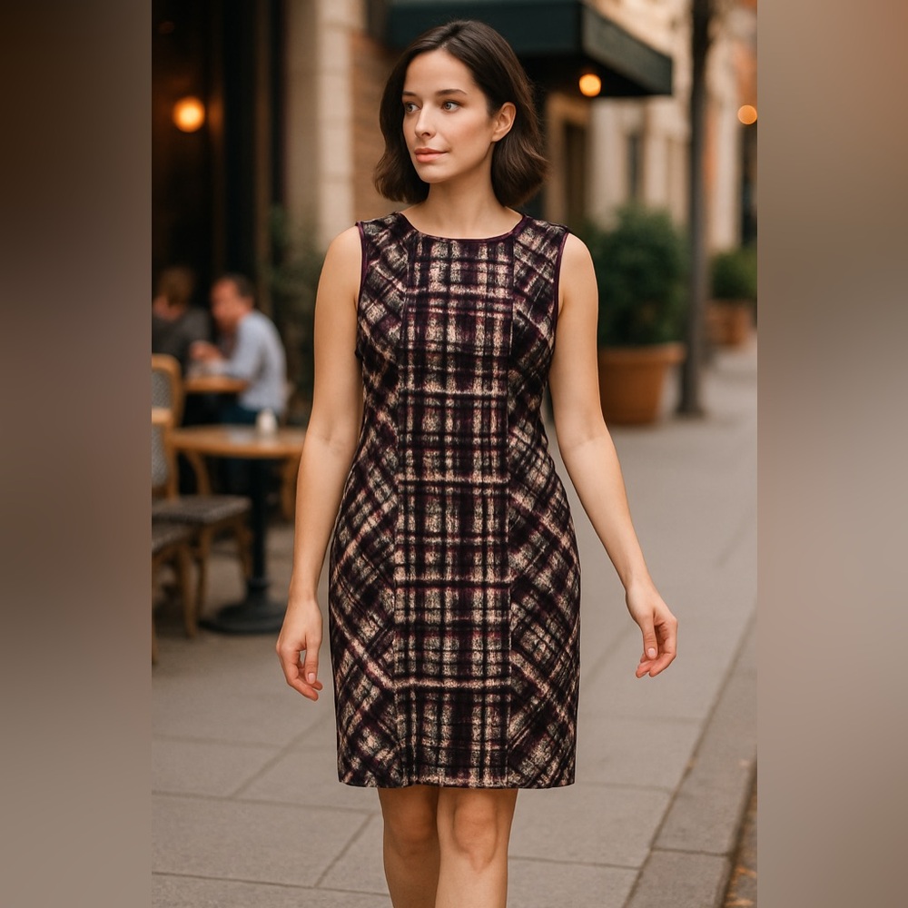 Brooks Brothers Plaid Tweed Dress - Made in Italy